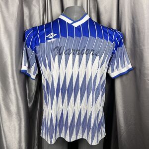 Vtg Umbro Soccer Jersey Sz L‎ 90s Football Shirt Warriors #15 USA Made Blue / Wh